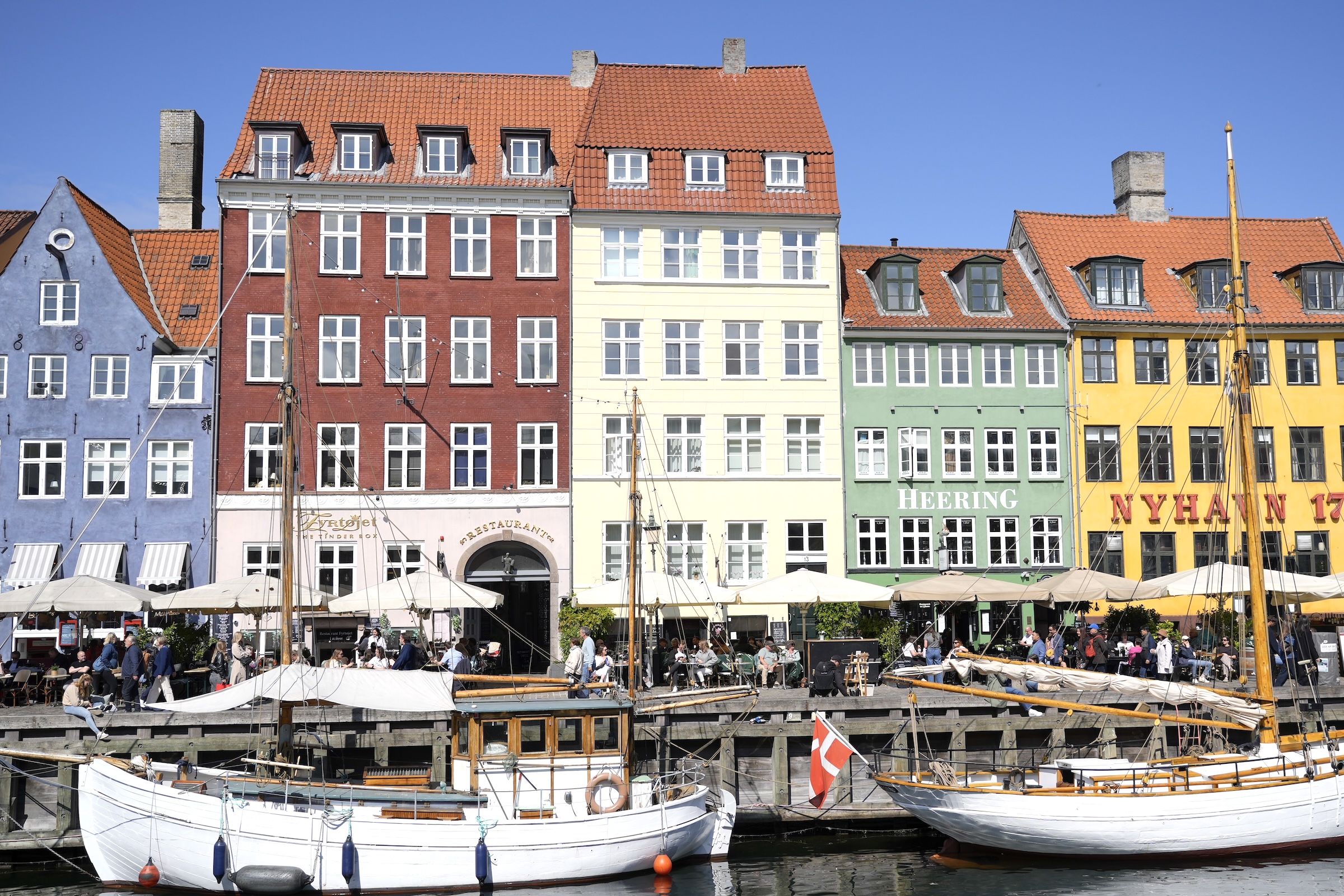 Colourful harbour houses and sailboats at Nyhavn